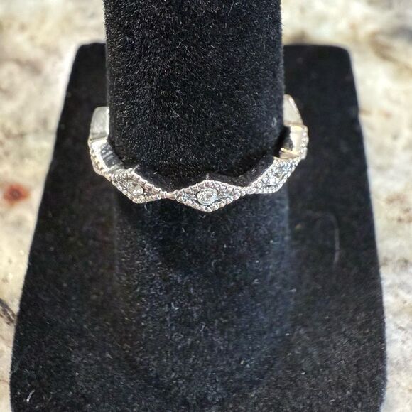 NEW Wavy Milgrain Pattern an Antique Jewelry Technique Elegant Silver Ring 6 - Picture 2 of 5